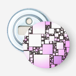 ピンクアンドホワイトスクエア踊りボトルオープナー 栓抜き