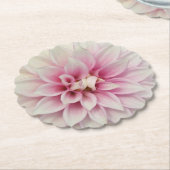 ピンクアンドホワイトダリアフローラ ペーパーコースター (アングル)