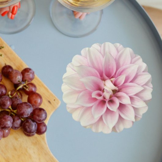 ピンクアンドホワイトダリアフローラ ペーパーコースター