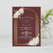 ピンクアンドホワイトデュスキー開花結婚式招待状 招待状 (スタンド正面)