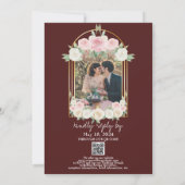 ピンクアンドホワイトデュスキー開花結婚式招待状 招待状 (裏面)