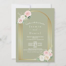 ピンクアンドホワイトデュスキー開花結婚式招待状 招待状