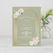 ピンクアンドホワイトデュスキー開花結婚式招待状 招待状 (スタンド正面)