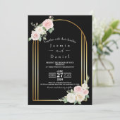 ピンクアンドホワイトデュスキー開花結婚式招待状 招待状 (スタンド正面)