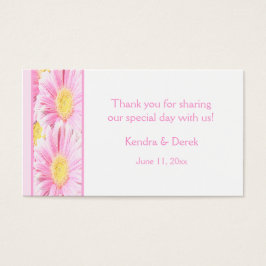 ピンクアンドホワイトフォーラル結婚式の引き出物ラベル