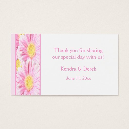 ピンクアンドホワイトフォーラル結婚式の引き出物ラベル (正面)