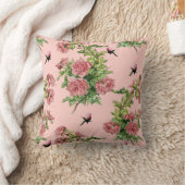 ピンクアンドホワイトフローラ クッション (ブランケット)