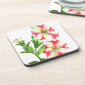 ピンクアンドホワイトペチュニアスフローラアート コースター (左側)