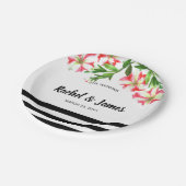 ピンクアンドホワイトペチュニアスフローラアート ペーパープレート (アングル)