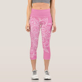 ピンクアンドホワイトマンダラヨガカプリレギンス カプリレギンス (正面)