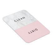 ピンクアンドホワイトマーブルモダンタイポグラフィ食洗機 マグネット (右側)