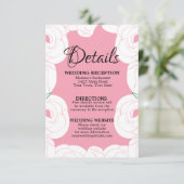 ピンクアンドホワイトローズデザインRSVPカード 出欠カード (スタンド正面)