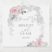 ピンクアンドホワイトローズ庭園の結婚式 スパークリングワインラベル (シングルラベル)