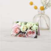 ピンクアンドホワイトロー結婚ズズフォールディング座席表 プレイスカード (裏面)