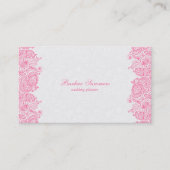 ピンクアンドホワイトヴィンテージペイズリー 名刺 (正面)