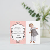 ピンクアンドホワイト誕生日ありがとう ポストカード (スタンド正面)