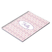 ピンクアンドマウヴパターン（の模様が）あるェ ノートブック (左側)