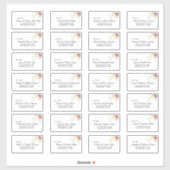 ピンクアンドマウヴヴィンテージフローラゲスト住所 シール (シート)