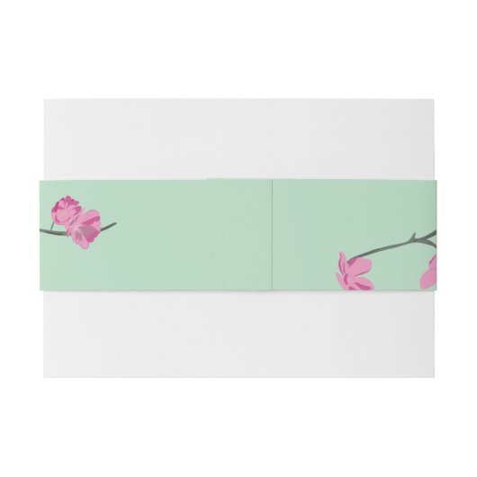 ピンクアンドミントグリーンさくらんぼブロッサムキンセアニェラ 招待状ベリーバンド (裏面例)