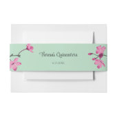 ピンクアンドミントグリーンさくらんぼブロッサムキンセアニェラ 招待状ベリーバンド (正面例)