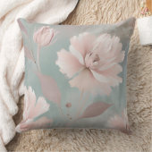 ピンクアンドミントコースタルコテージフローラ クッション (ブランケット)
