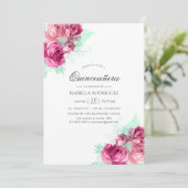 ピンクアンドミントフローラクインセアニラ 招待状 (スタンド正面)