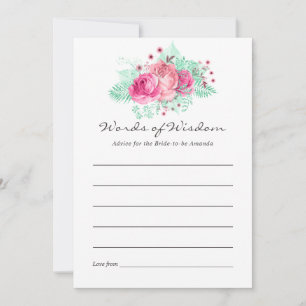 ピンクアンドミントフローラブライダルアドバイス アドバイスカード