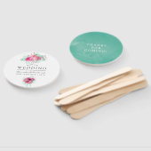 ピンクアンドミントフローラ結婚式の引き出物 ハンドファン (組立なし)