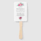 ピンクアンドミントフローラ結婚式 プログラム ハンドファン (正面)