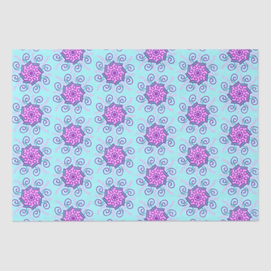 ピンクアンドミントマンデラスティッシュペーパー 薄葉紙 (正面)