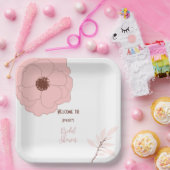 ピンクアンドラストフォークアートフローラ ペーパープレート (パーティー)