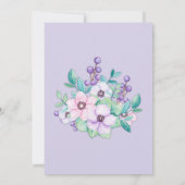 ピンクアンドラベンダーフローラブライダルシャワー 招待状 (裏面)