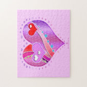 ピンクアンドレッドバレンタインハートパズル ジグソーパズル (縦)