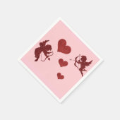 ピンクアンドレッドバレンタイン紙ナプキンス スタンダードカクテルナプキン (角)
