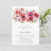 ピンクアンドレッドポピーチューリップ婚約パーティ 招待状 (スタンド正面)