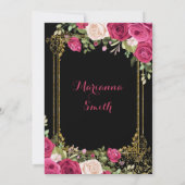 ピンクアンドレッドメキシコフローラガールフィエスタ誕生日  招待状 (裏面)