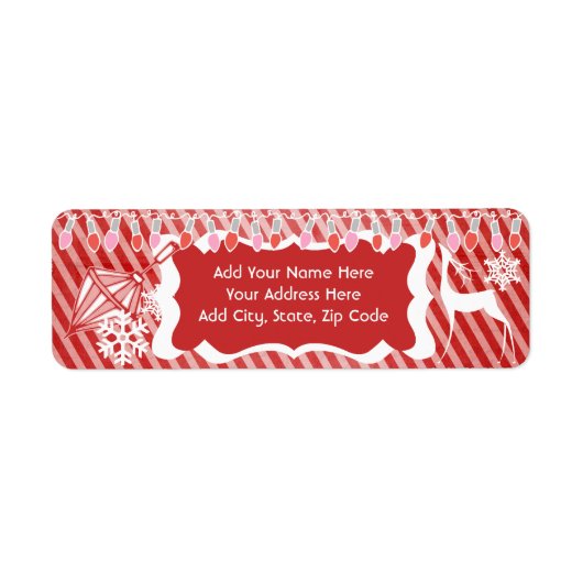 ピンクアンドレッドライツホリデー住所 シール (正面)