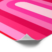 ピンクアンドレッドレトロレインボー ポスター (角)