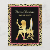 ピンクアンド金ゴールドチーテプリントブティックスペシャルイベント チラシ (正面)