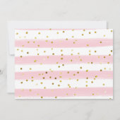 ピンクアンド金ゴールドバニーフローラベビーシャワー招待状 招待状 (裏面)