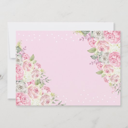 ピンクアンブレラテディベアベビー振りかけるありがとうC サンキューカード (裏面)