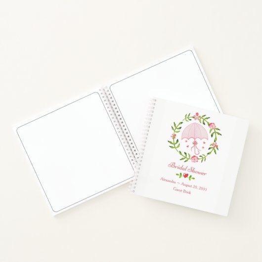 ピンクアンブレラリースブライダルシャワーゲストハウス ノートブック (内部)