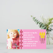 ピンクアーガイルの誕生写真招待状 (スタンド正面)