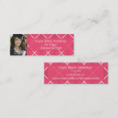 ピンクアーガイルシニア写真卒業写真 コーリングカード (正面/裏面)