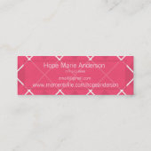 ピンクアーガイルシニア写真卒業写真 コーリングカード (裏面)