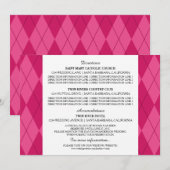 ピンクアーガイル結婚式インフォメーションカード 招待状 (正面/裏面)