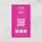ピンクアーチフォトソーシャルメディアQRコードロゴ 名刺 (裏面)