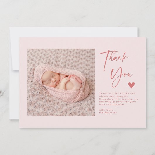 ピンクアーチフレーム誕生発表カード 案内状 (裏面)