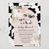 ピンクアーチフローラホーリーカウカウカウビーシャワープリント 招待状 (正面/裏面)