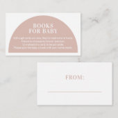 ピンクアーチブックベビー赤ちゃんシャワー エンクロージャーカード (正面/裏面)